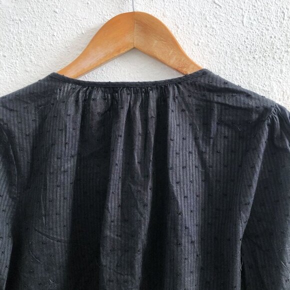 MADEWELL Pompom-trimmed Swiss-dot Cotton Blouse Size XXS - Picture 4 of 10